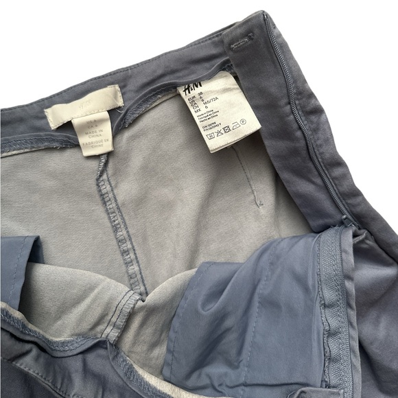 H&M Women’s Solid Cropped Blue/Greyish High Rise Pants - Picture 5 of 7